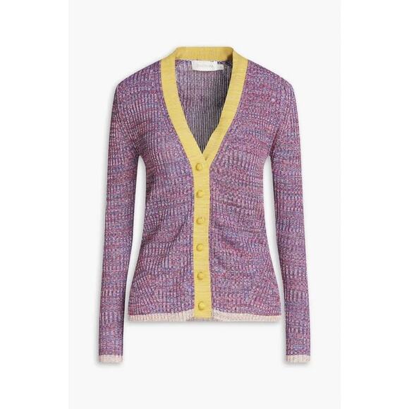 Zimmermann Kaleidoscope Mouline Knit V-Neck Cardigan Sweater Size 0 - Picture 1 of 9